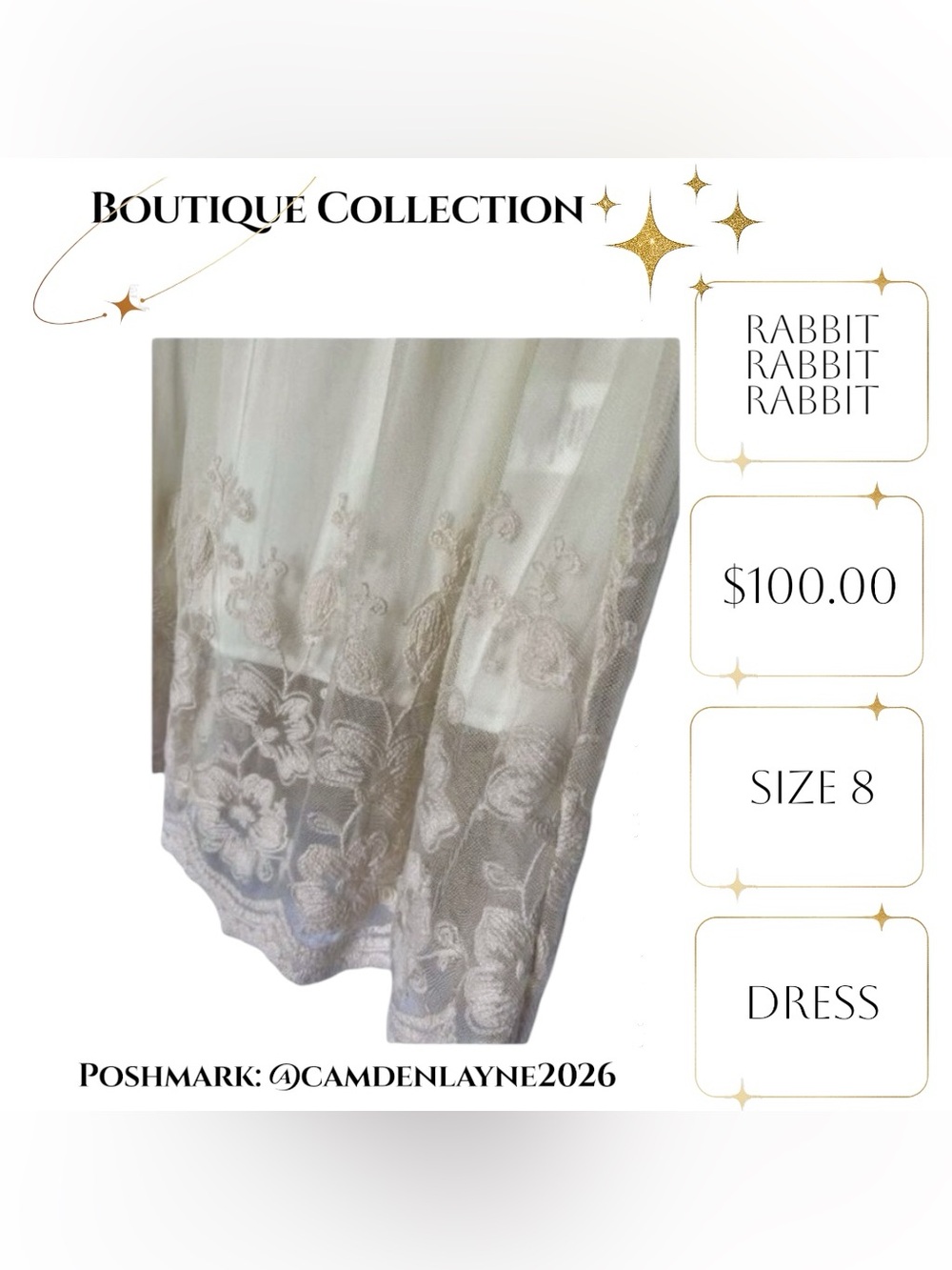 Rabbit Rabbit Rabbit White Lace Midi Dress - Picture 14 of 14
